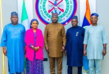 Wase security talks: Chairman Hamisu Anani with Defence Minister Christopher Musa in Abuja