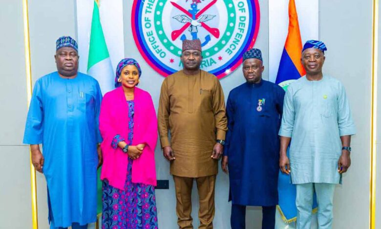 Wase security talks: Chairman Hamisu Anani with Defence Minister Christopher Musa in Abuja